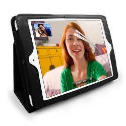 Apple iPad mini Кожен Калъф Черен + Протектор