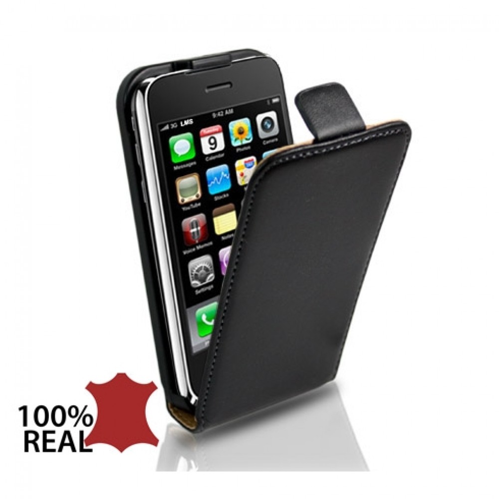 Apple iPhone 3GS Flip2 Кожен Калъф + Протектор