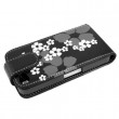 Apple iPhone 4S/4 Flip Floral Калъф Черен + Протектор