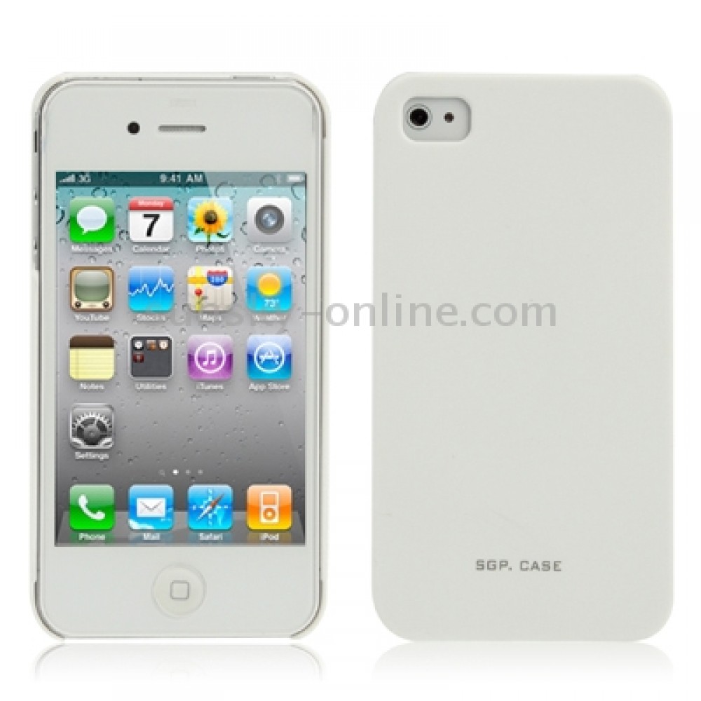 Apple iPhone 4/4S SGP Твърд Капак Бял + Протектор