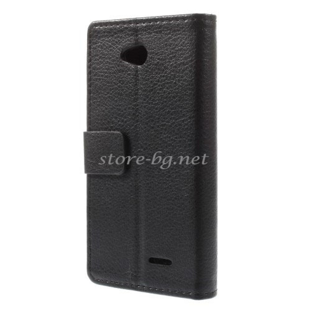 LG L65 magnetic Wallet Кожен Калъф + Протектор