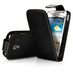 Samsung Galaxy Ace 2 I8160 Flip Калъф Черен + Протектор