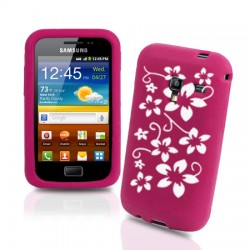 Samsung S7500 Galaxy Ace Plus Flora Силиконов Калъф Розов + Прот