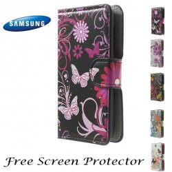 Samsung Galaxy Core 2 II G355H Printed Leather Калъф + Протектор