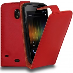 Samsung Galaxy Nexus i9250 Flip Калъф Червен + Протектор