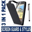Samsung Galaxy Note Flip Калъф Черен + Протектор
