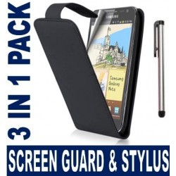 Samsung Galaxy Note Flip Калъф Черен + Протектор