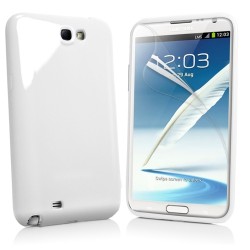 Samsung Galaxy Note II N7100 Силиконов Калъф Бял + Протектор