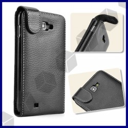 Samsung Galaxy Note i9220 Flip Luxury Калъф Черен  + Протектор