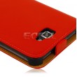 Samsung Galaxy Note i9220 Flip2 Кожен Калъф Червен + Протектор