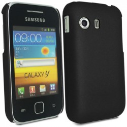 Samsung Galaxy Y Duos S6102 Твърд Калъф Черен + Протектор