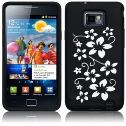 Samsung Galaxy S2 i9100 Flora Силиконов Калъф Черен + Протектор