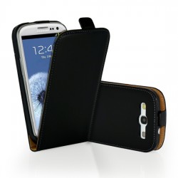 Samsung I9300 Galaxy S III Flip2 Калъф Черен + Протектор