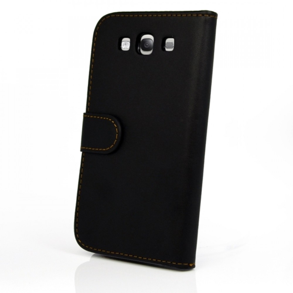 Samsung I9300 Galaxy S III Wallet Калъф Черен + Протектор