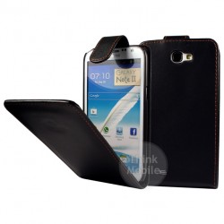 Samsung Galaxy Note II N7100 Flip Калъф Черен + Протектор