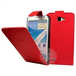 Samsung Galaxy Note II N7100 Flip Калъф Червен + Протектор