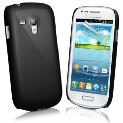 Samsung I8190 Galaxy S III mini Твърд Капак Черен + Протектор