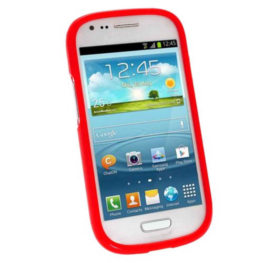 Samsung I8190 Galaxy S III mini Силиконов Калъф Червен + Протект