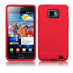 Samsung I9100 Galaxy S II Силиконов Калъф Червен + Протектор